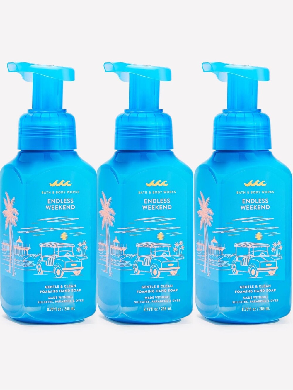 Bath & Body Works Endless Weekend Foaming Hand Soap Set of 3 NEW RARE